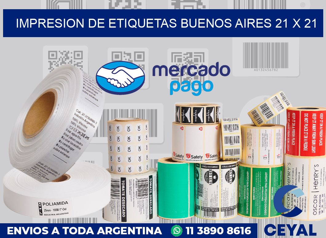Impresion de etiquetas Buenos Aires 21 x 21