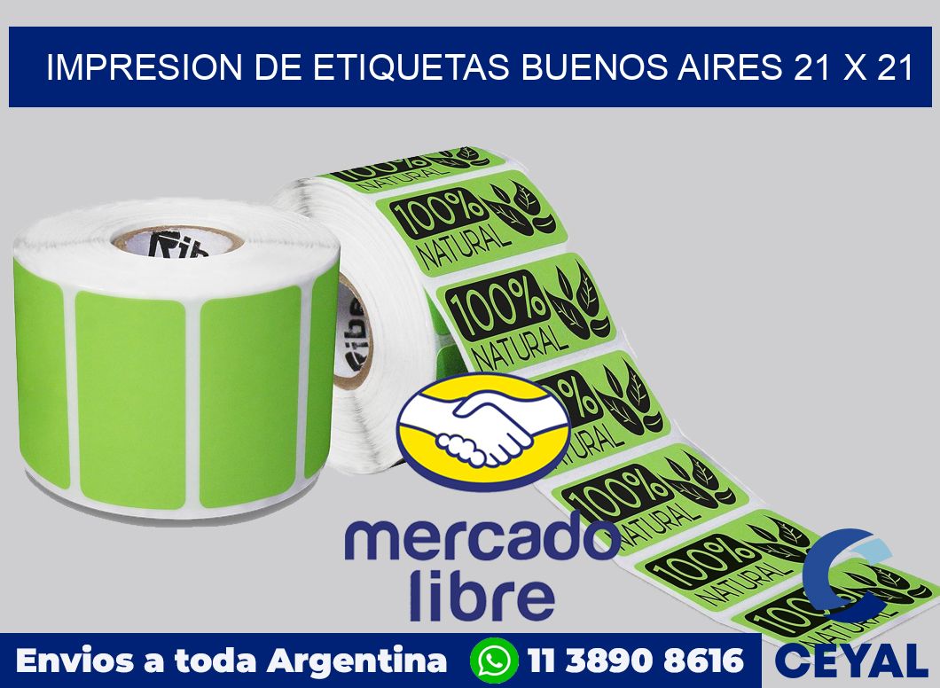 Impresion de etiquetas Buenos Aires 21 x 21