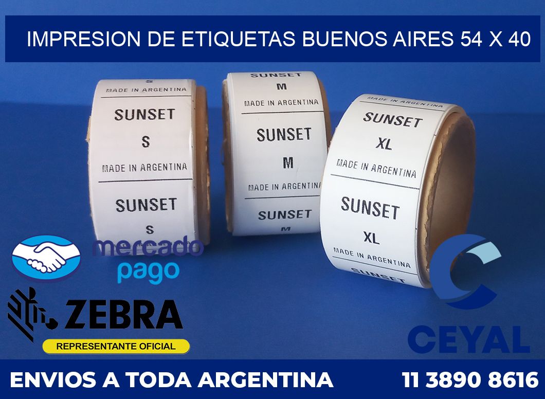 Impresion de etiquetas Buenos Aires 54 x 40