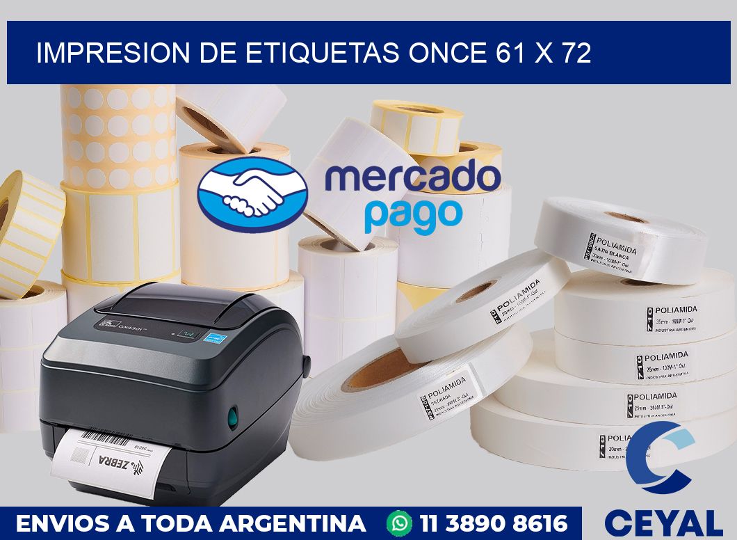 Impresion de etiquetas Once 61 x 72
