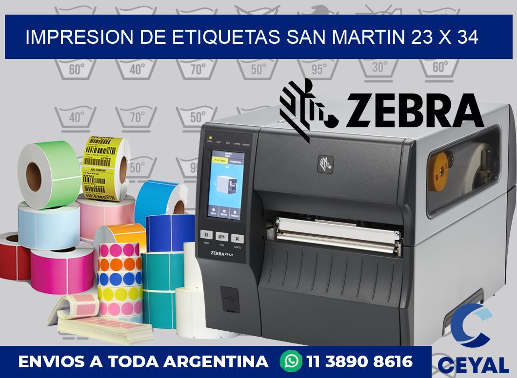 Impresion de etiquetas San Martin 23 x 34