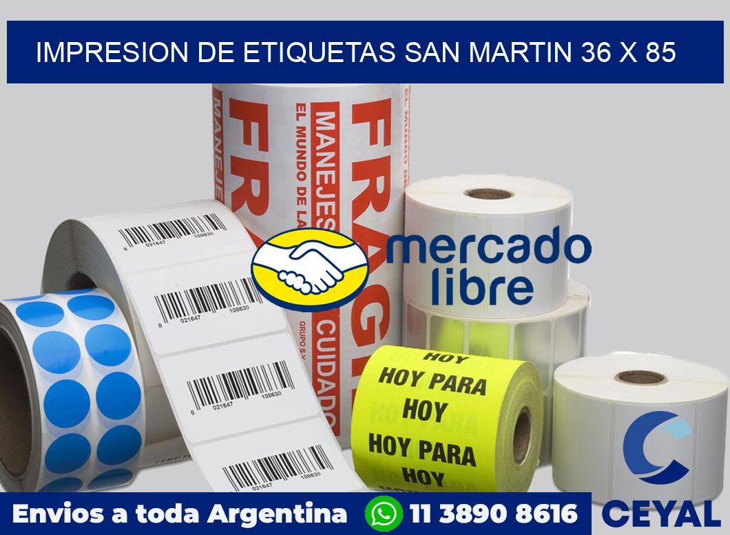 Impresion de etiquetas San Martin 36 x 85
