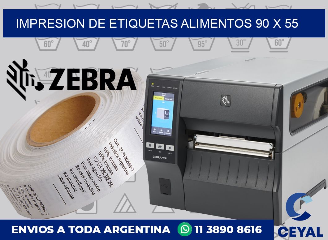 Impresion de etiquetas alimentos 90 x 55