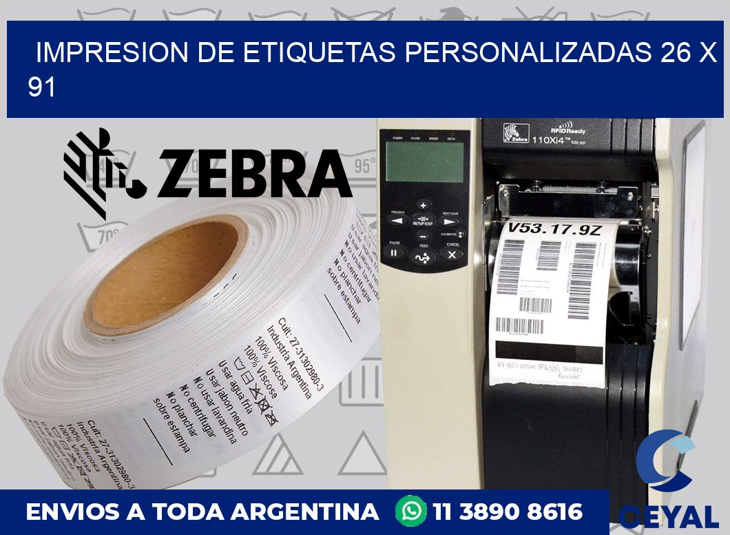 Impresion de etiquetas personalizadas 26 x 91