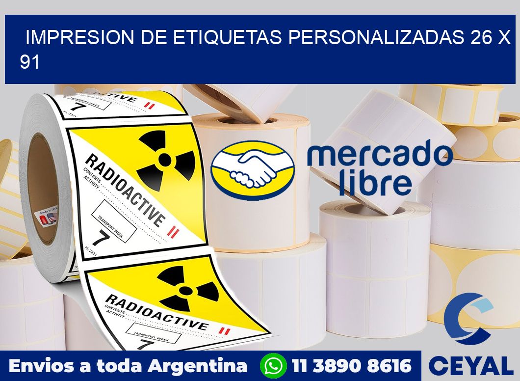 Impresion de etiquetas personalizadas 26 x 91