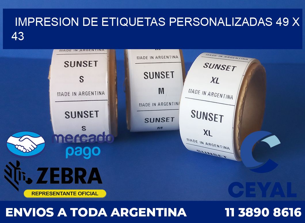 Impresion de etiquetas personalizadas 49 x 43