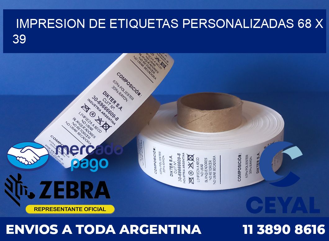 Impresion de etiquetas personalizadas 68 x 39