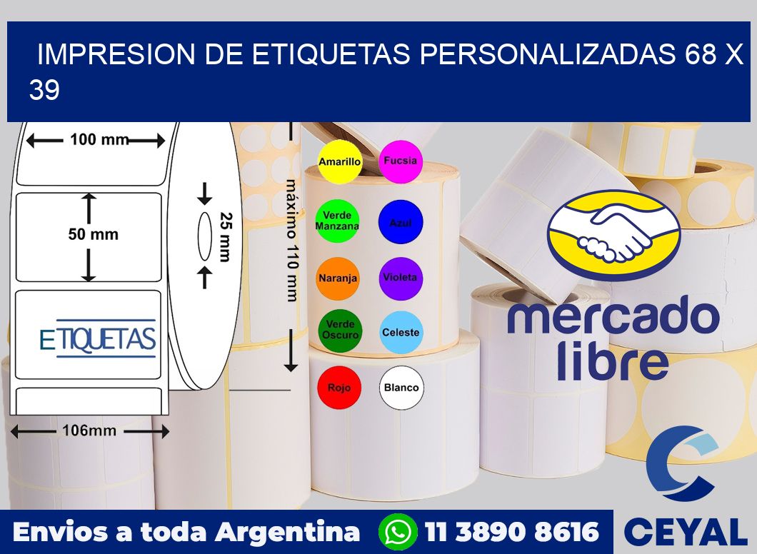 Impresion de etiquetas personalizadas 68 x 39
