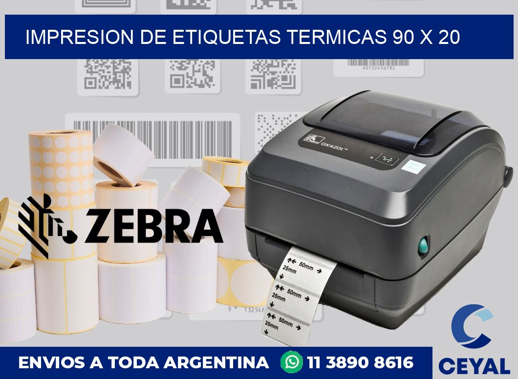 Impresion de etiquetas termicas 90 x 20