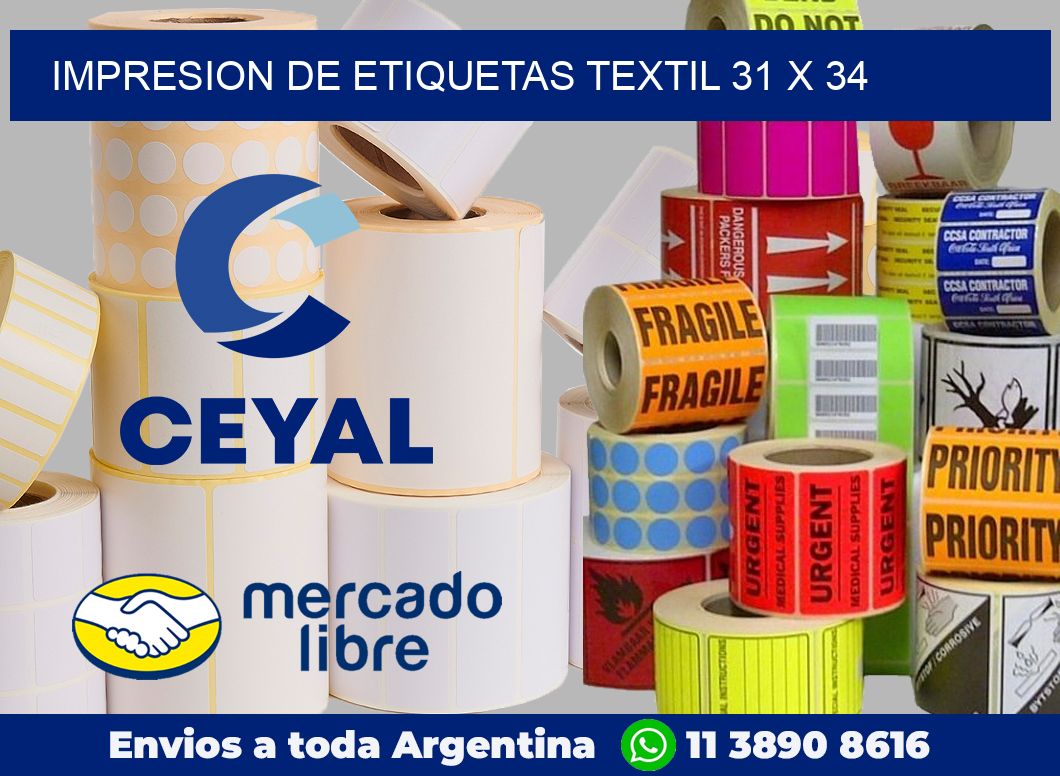 Impresion de etiquetas textil 31 x 34