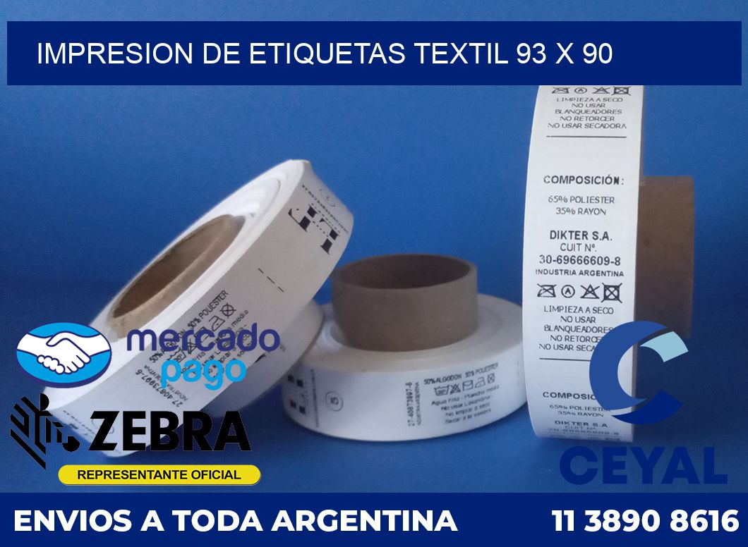 Impresion de etiquetas textil 93 x 90