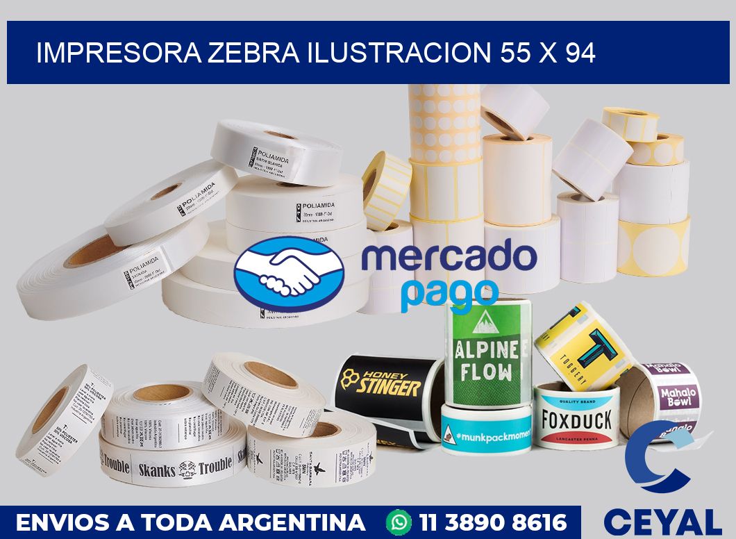 Impresora Zebra ilustracion 55 x 94