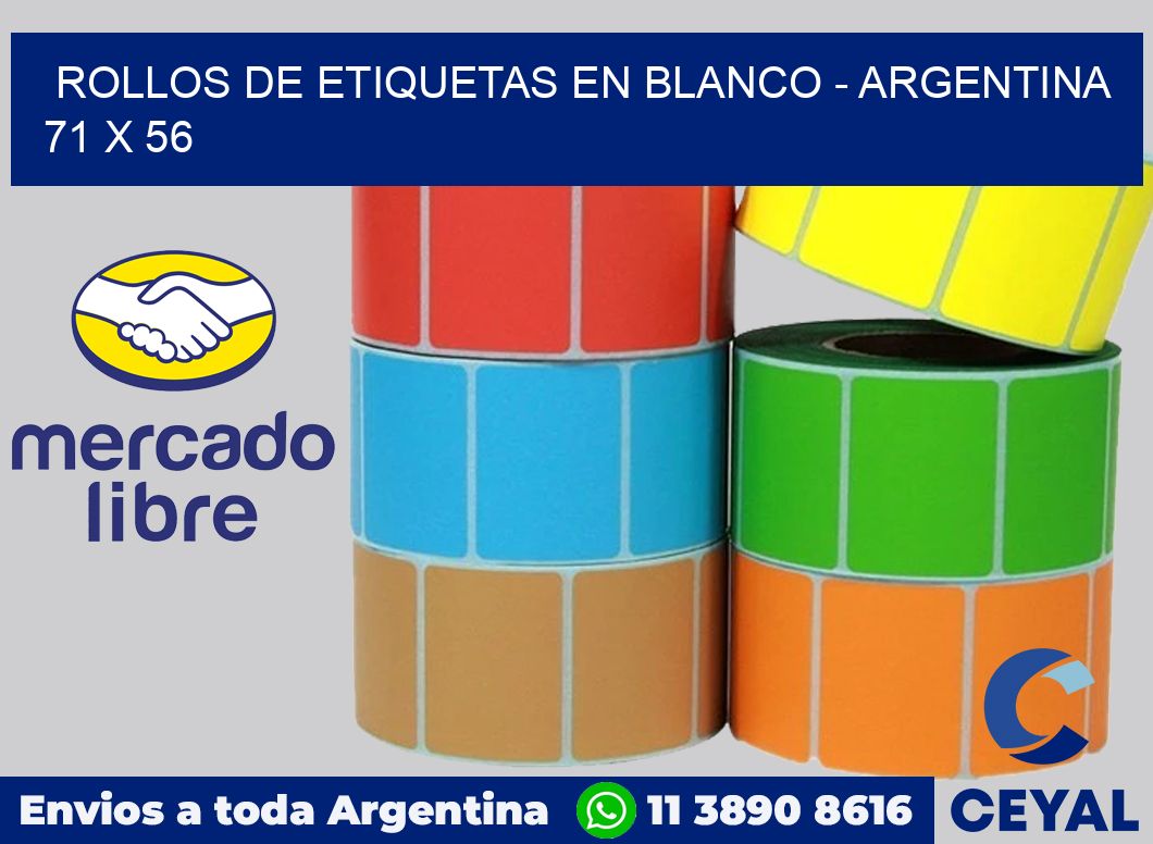 Rollos de etiquetas en blanco - Argentina 71 x 56