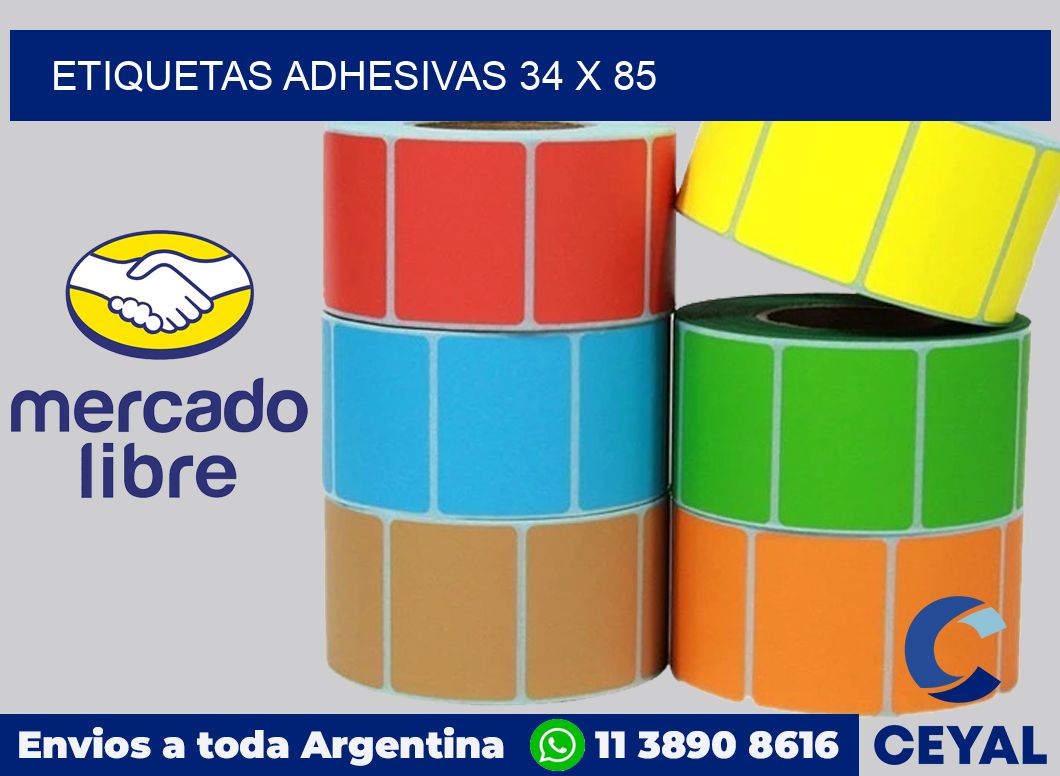 etiquetas adhesivas 34 x 85