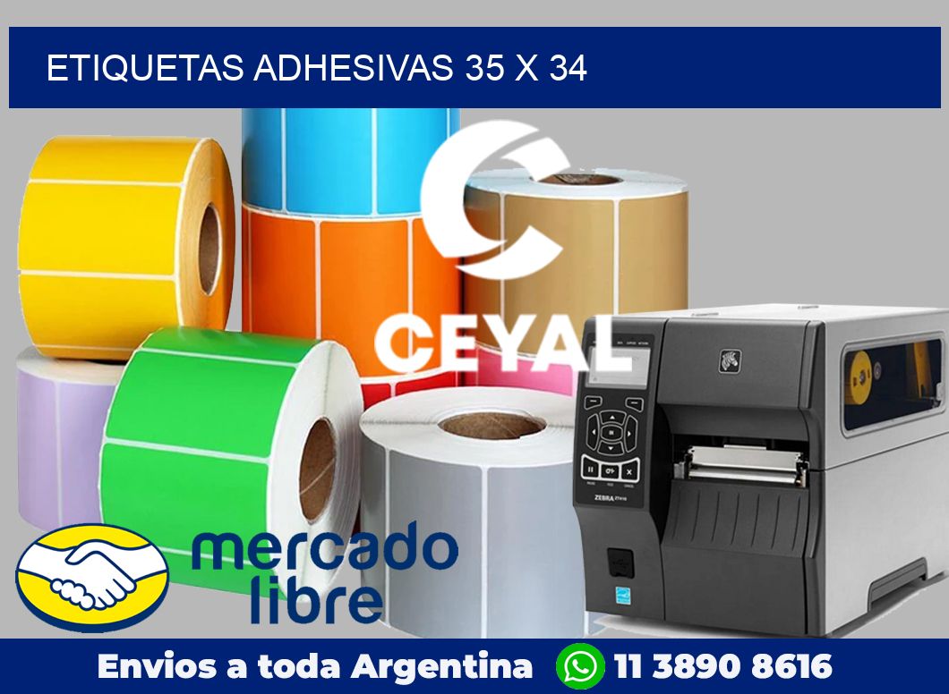 etiquetas adhesivas 35 x 34