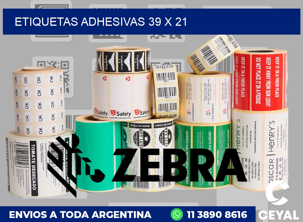 etiquetas adhesivas 39 x 21