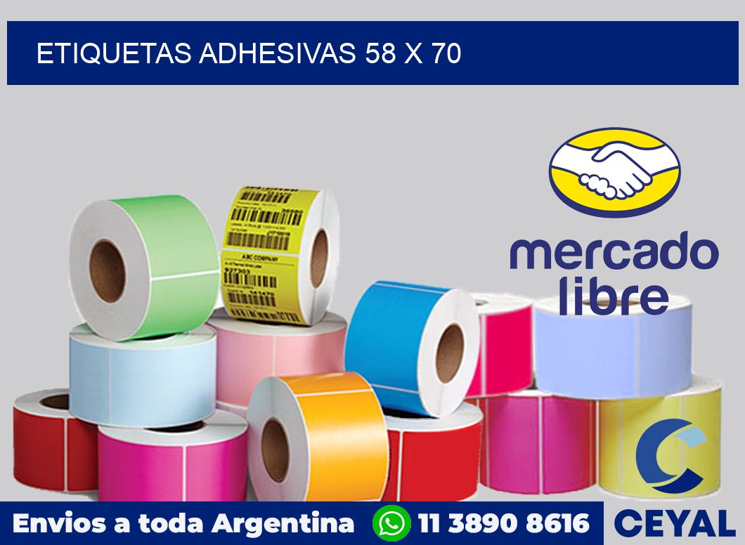 etiquetas adhesivas 58 x 70