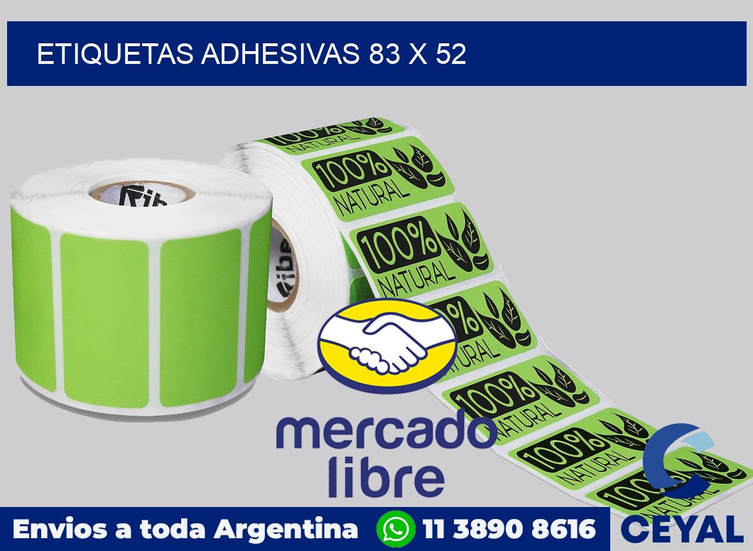 etiquetas adhesivas 83 x 52