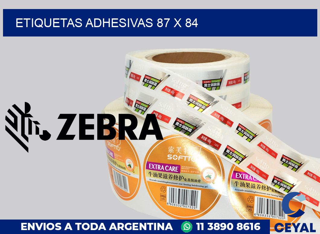 etiquetas adhesivas 87 x 84