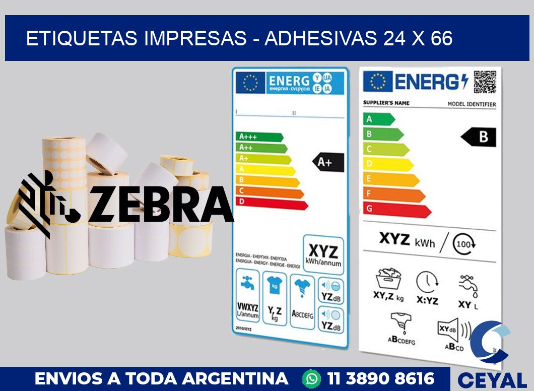 etiquetas impresas - Adhesivas 24 x 66