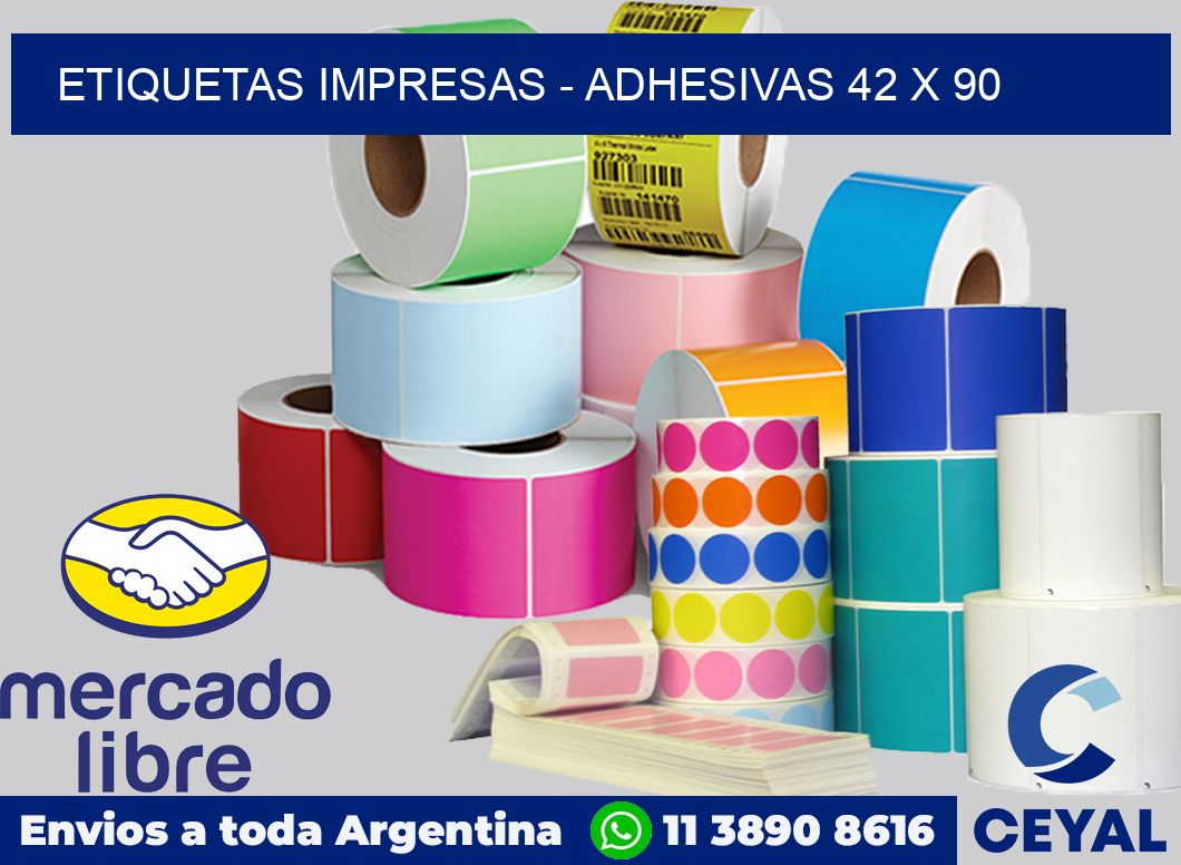 etiquetas impresas - Adhesivas 42 x 90