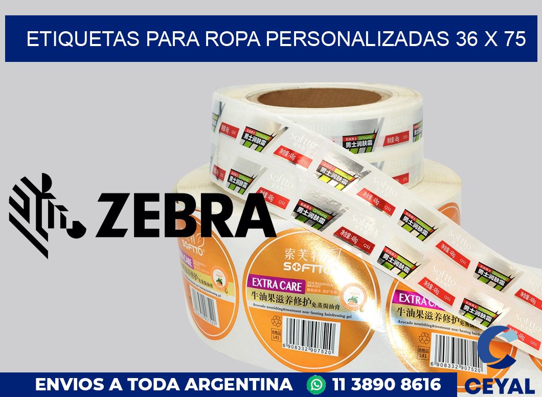 etiquetas para ropa personalizadas 36 x 75