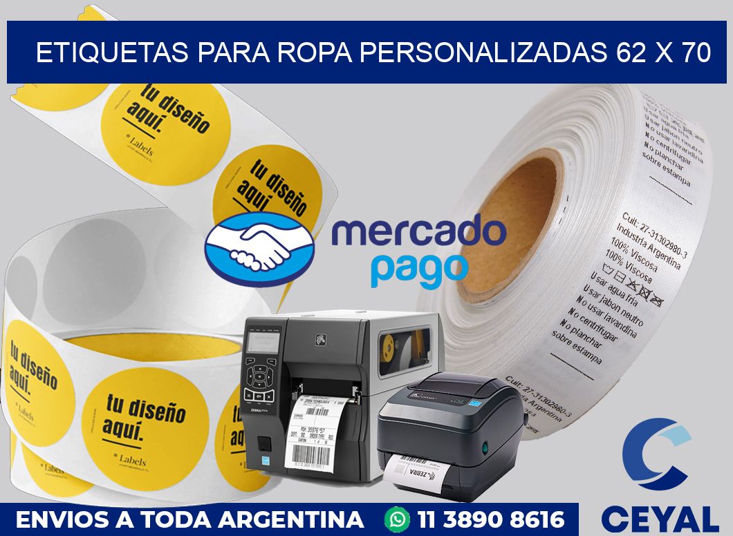 etiquetas para ropa personalizadas 62 x 70