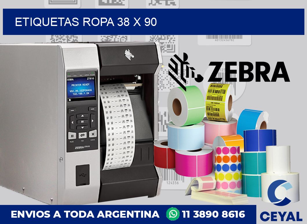 etiquetas ropa 38 x 90