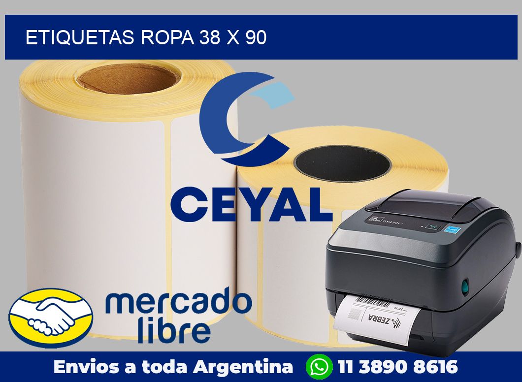 etiquetas ropa 38 x 90