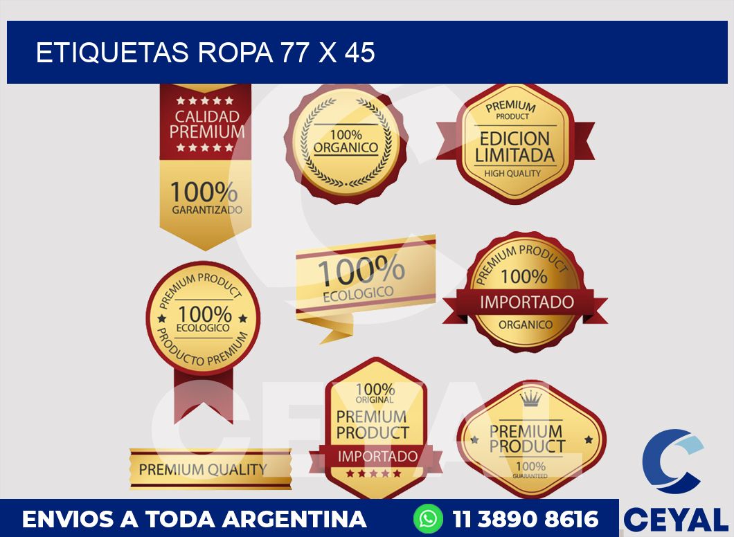 etiquetas ropa 77 x 45