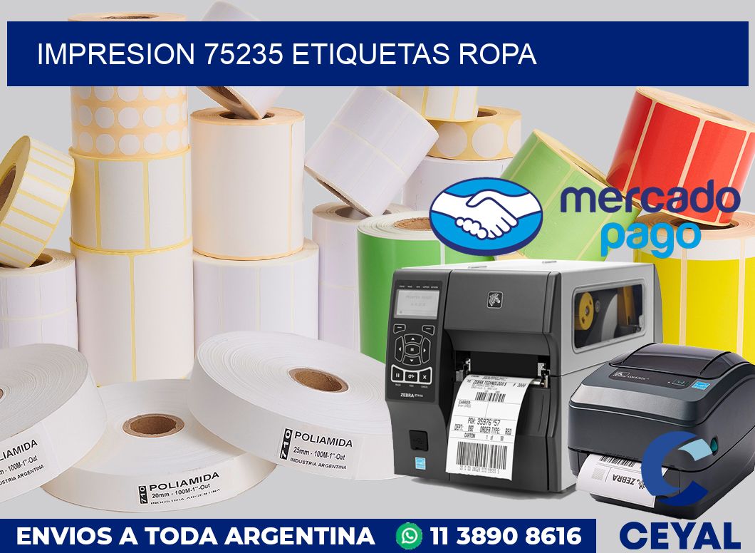 impresion 75235 etiquetas ropa