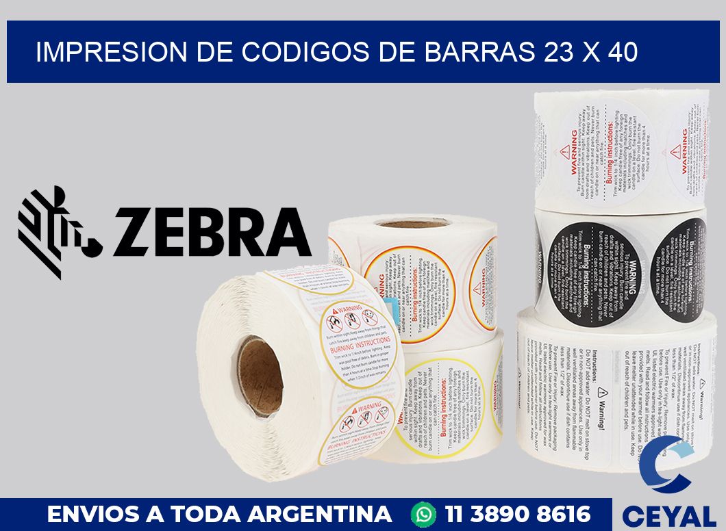 impresion de codigos de barras 23 x 40