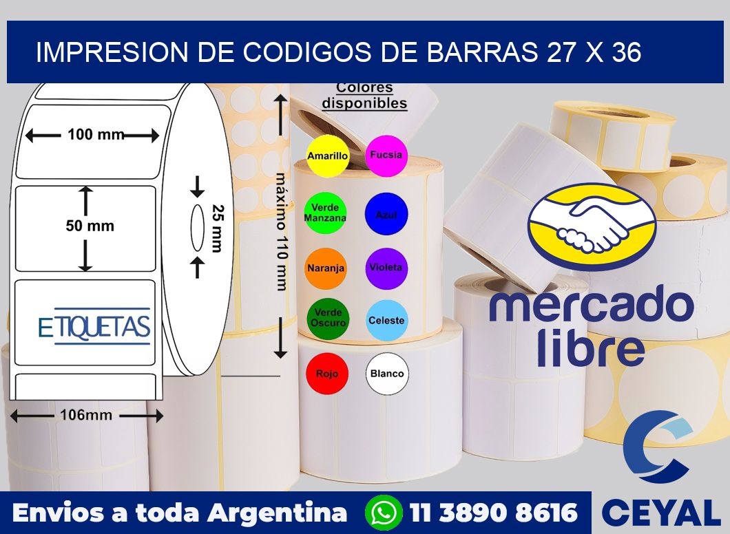impresion de codigos de barras 27 x 36
