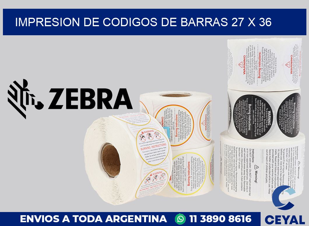 impresion de codigos de barras 27 x 36