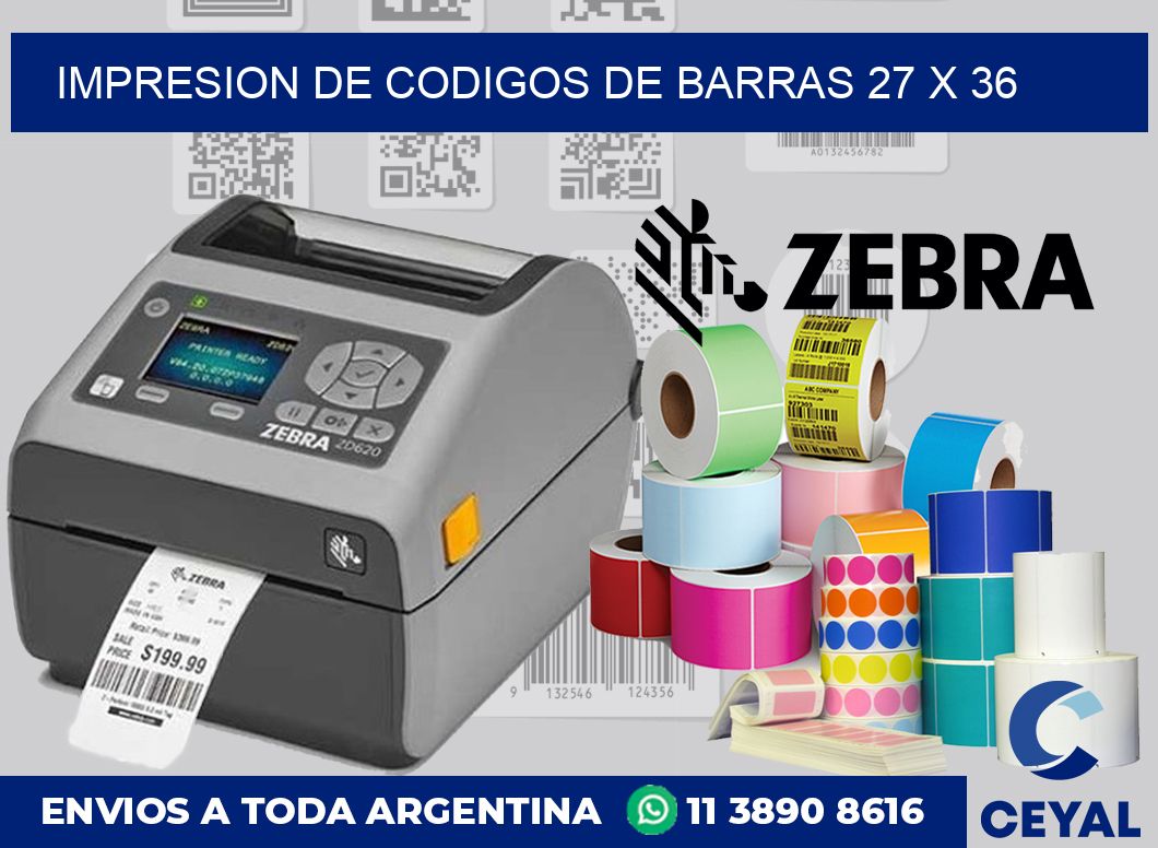impresion de codigos de barras 27 x 36