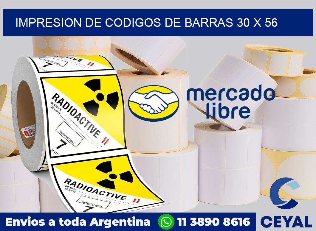 impresion de codigos de barras 30 x 56