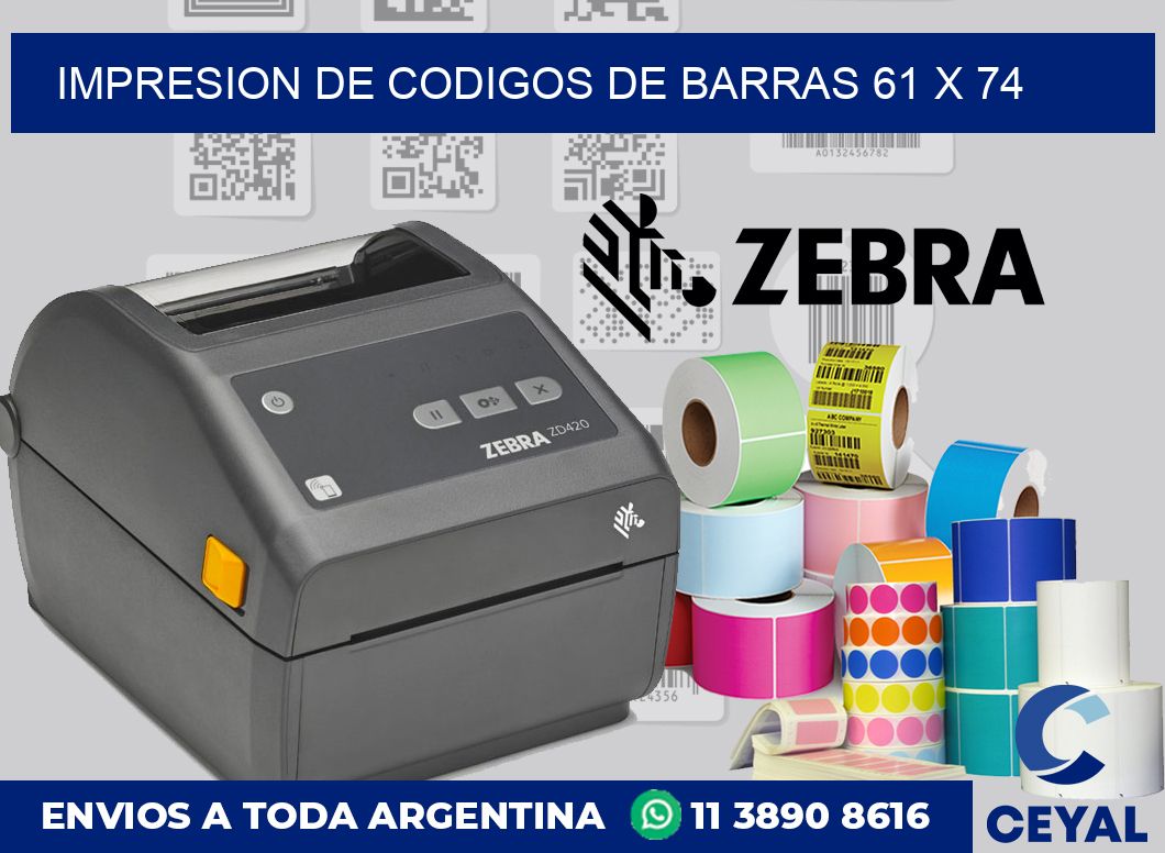 impresion de codigos de barras 61 x 74