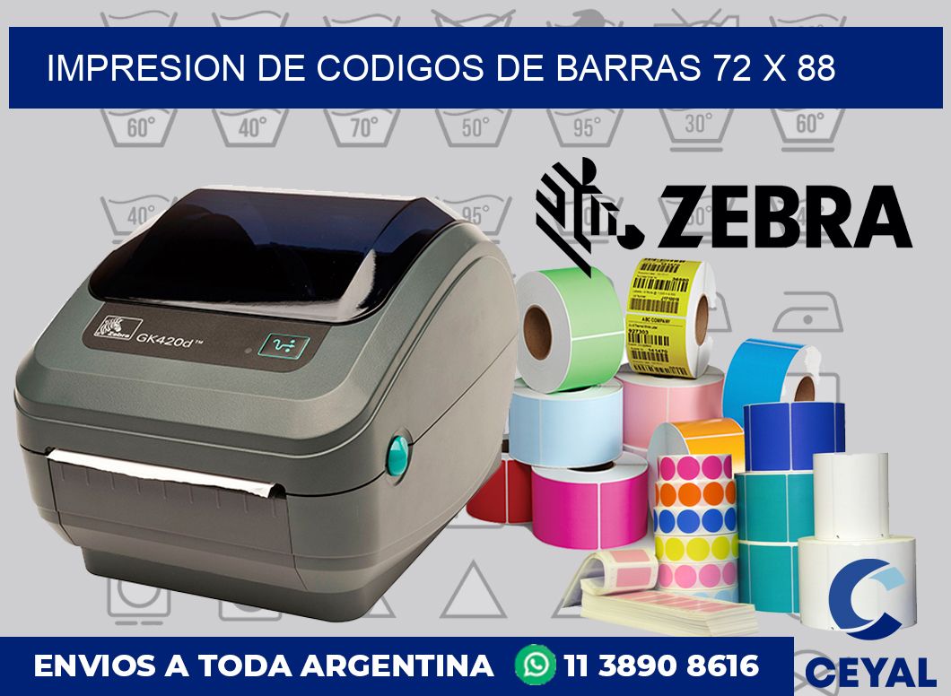 impresion de codigos de barras 72 x 88
