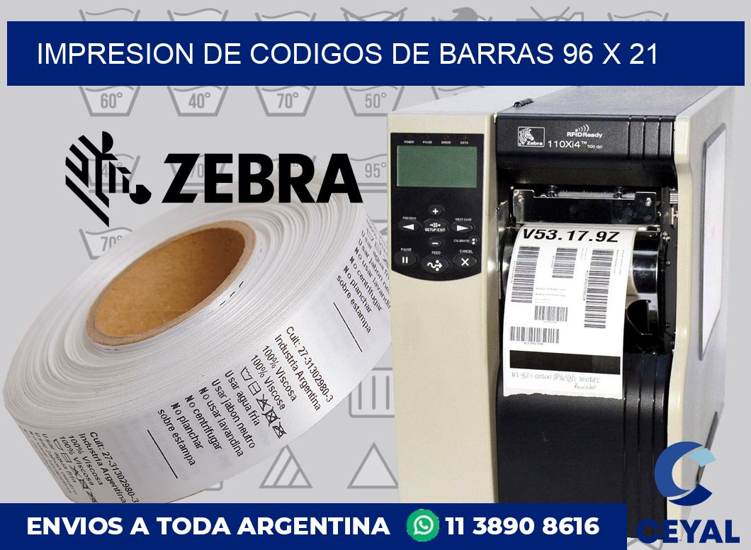 impresion de codigos de barras 96 x 21