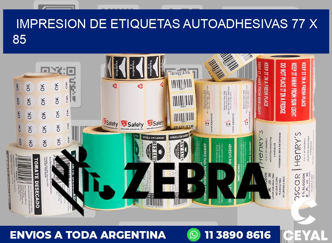 impresion de etiquetas autoadhesivas 77 x 85