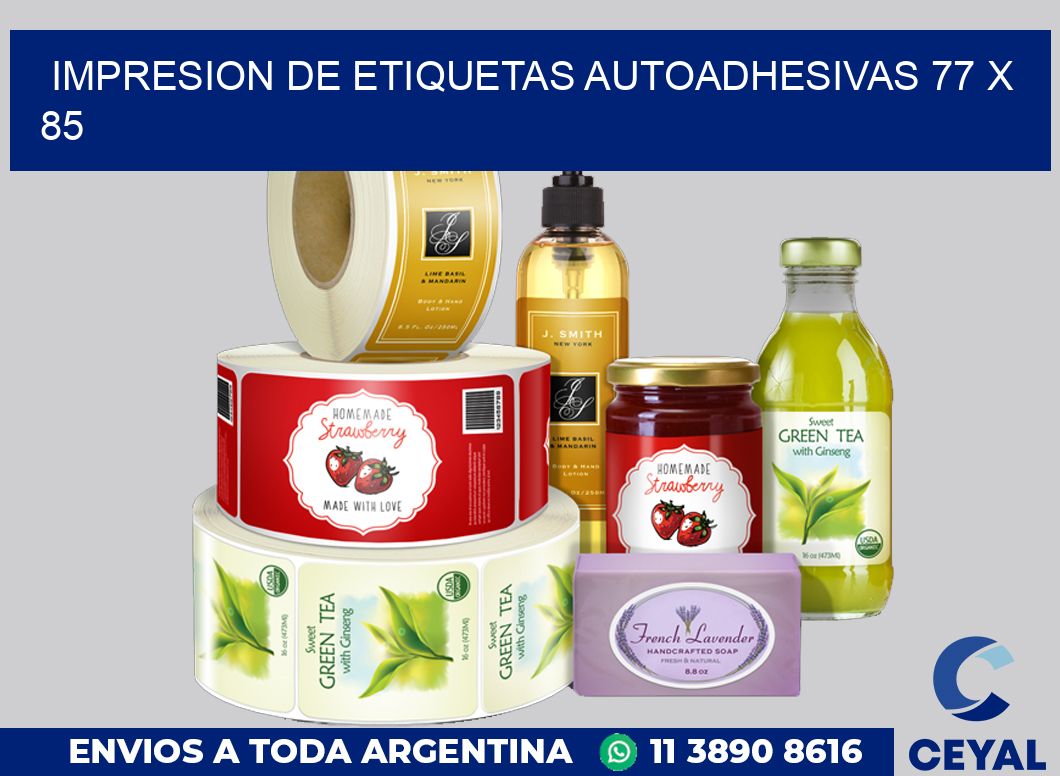 impresion de etiquetas autoadhesivas 77 x 85