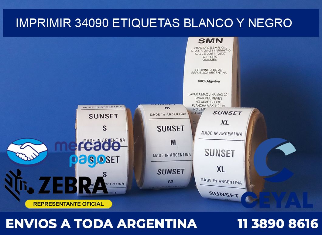 imprimir 34090 etiquetas blanco y negro