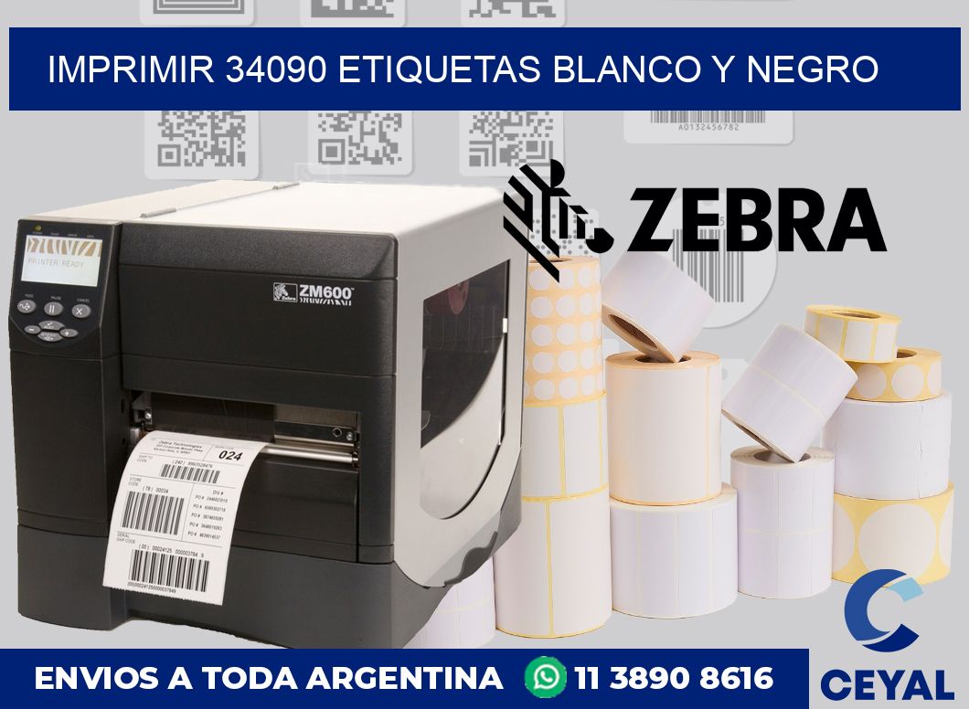 imprimir 34090 etiquetas blanco y negro