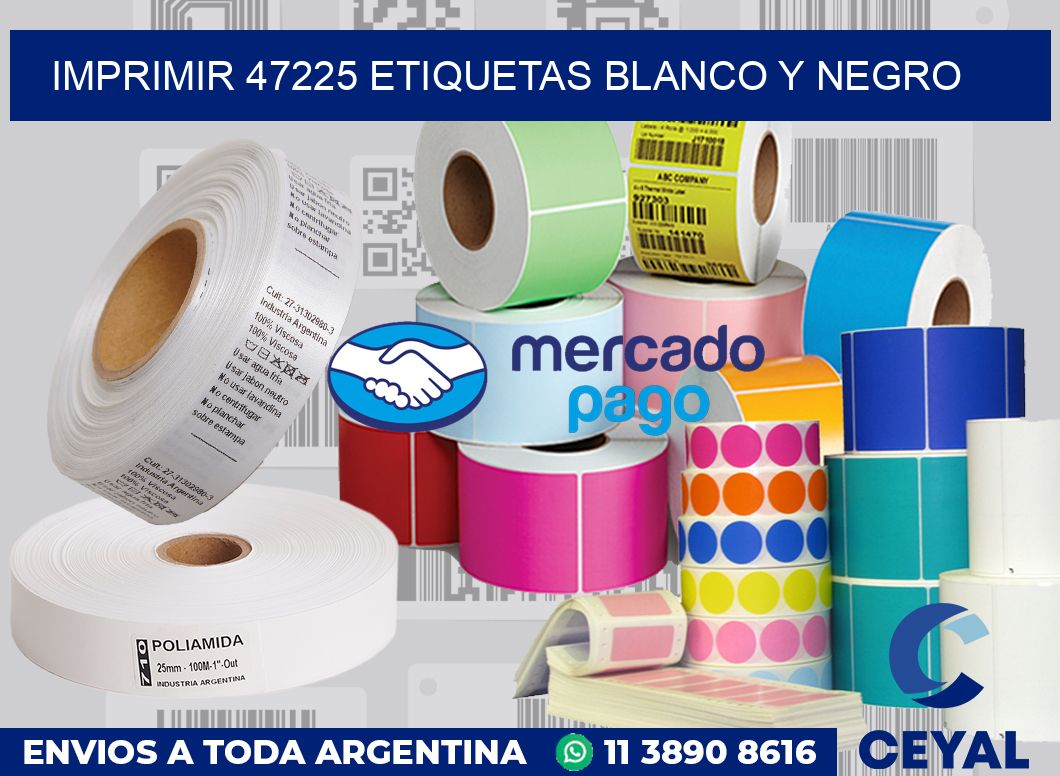 imprimir 47225 etiquetas blanco y negro