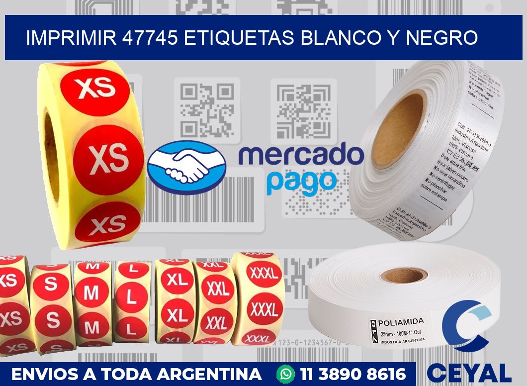 imprimir 47745 etiquetas blanco y negro