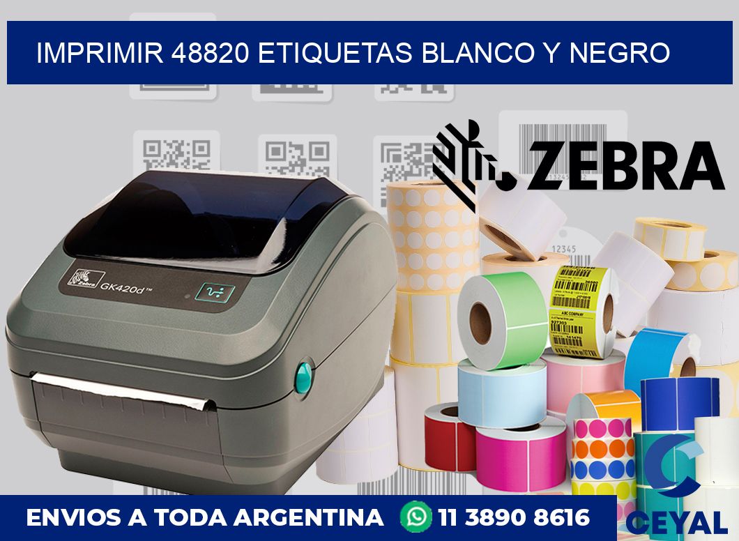 imprimir 48820 etiquetas blanco y negro