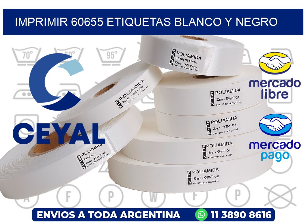 imprimir 60655 etiquetas blanco y negro