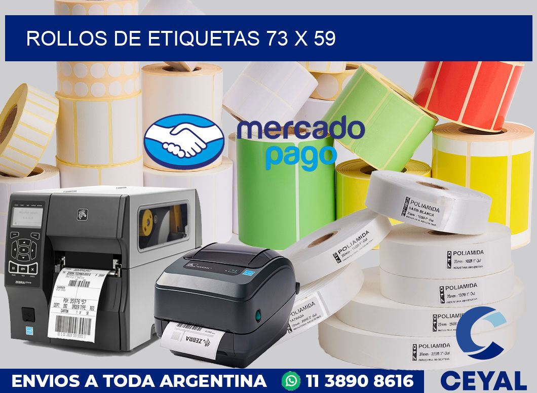 rollos de etiquetas 73 x 59