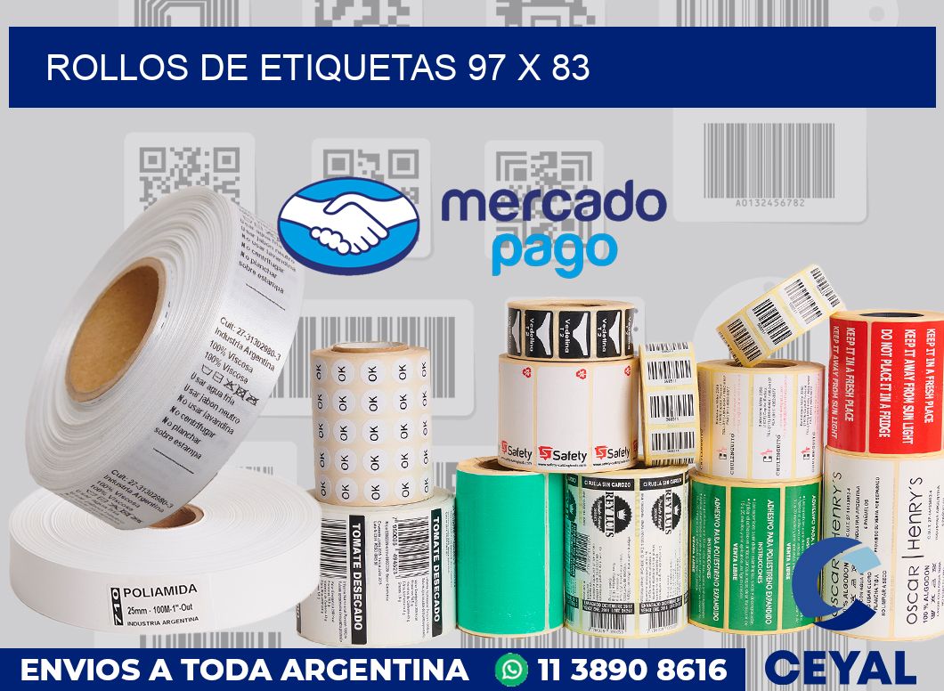 rollos de etiquetas 97 x 83