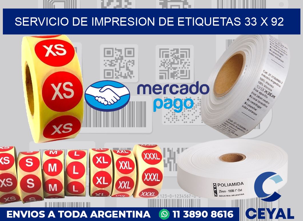 servicio de impresion de etiquetas 33 x 92